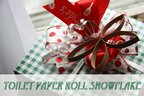 toilet paper roll snowflake, christmas decorations, crafts, repurposing upcycling, seasonal holiday decor, Make pretty snowflakes to decorate your presents out of toilet paper rolls