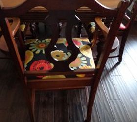 in living color, painted furniture, Pretty antique set with dark wood floors