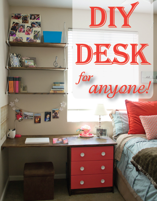 diy built desk nightstand combination with shelves storage and drawers stained, bedroom ideas, organizing, painted furniture, shelving ideas, woodworking projects, DIY Built Desk for a college student or anyone