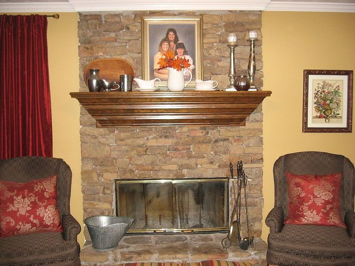 q we would like to re do our fireplace and would like suggestion on what, concrete masonry, diy, fireplaces mantels, home decor, living room ideas