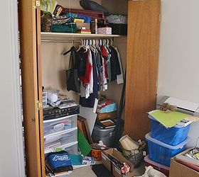 craft closet makeover, cleaning tips, closet, craft rooms, home office, Before