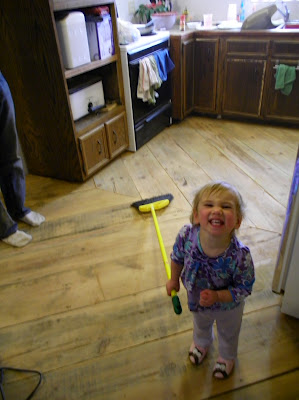 reclaimed barn wood kitchen floor, flooring, The wood has all been laid Thank goodness my little girl loves to help