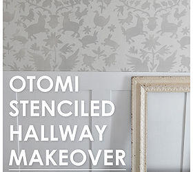 an otomi stenciled hallway makeover, foyer, home decor, painting, Cutting Edge Stencils shares a white Otomi Allover stenciled hallway makeover from Number Fifty Three