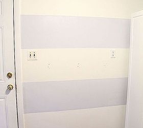 adding a striped accent wall, home decor, paint colors, painting, wall decor, Step 4 remove tape and let paint dry