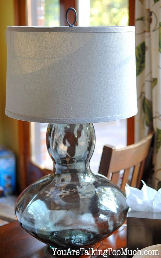 diy glass lamp from goodwill vase, lighting, Score a thrifted vase or one you have and use a lamp kit and shade and you can have you own thrifty version of high dollar glass lamps