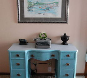 updating an old vanity turned desk with ascp chalkpaint latex, bathroom ideas, home decor, painted furniture, repurposing upcycling