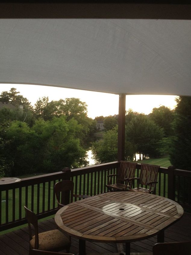 shade sail installation in atlanta area, decks, outdoor living, View looking out from deck