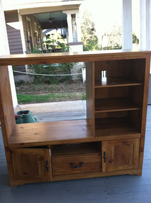 transform an old entertainment center into a dress up station, painted furniture, the before
