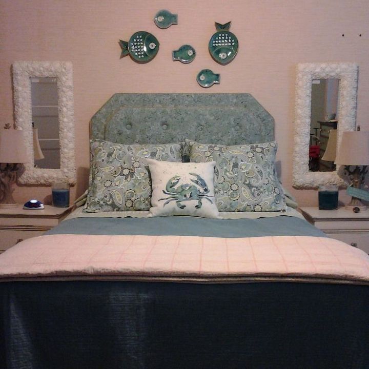 my diy headboard, bedroom ideas, diy, Bed made much better End tables pillow shams and lamps are DIY too