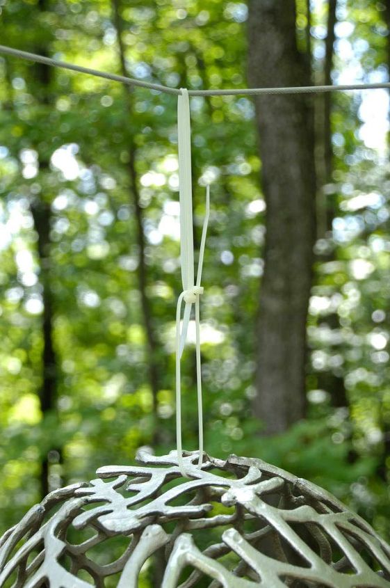 the look for less diy once upon a time knockoff decor, home decor, painting, One trick I use when spray painting items is to hang them from my clothesline using plastic cable ties This allows for hands free access to every nook and cranny
