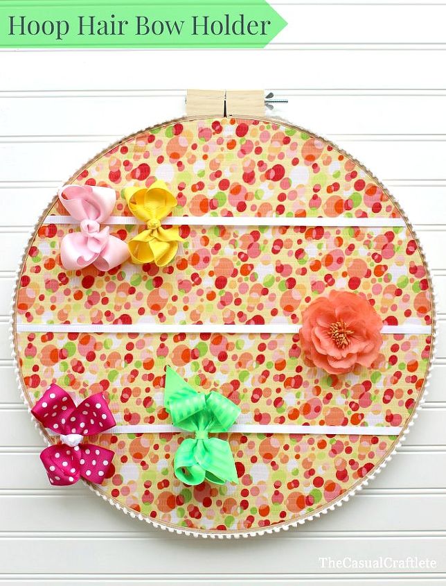 embroidery hoop hair bow holder, crafts, wreaths