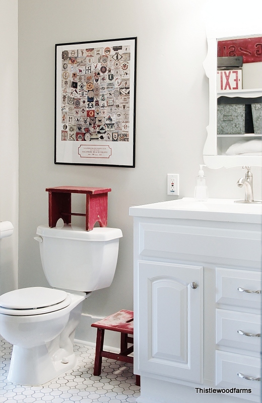 red white and blue bathroom reveal, bathroom ideas, home decor, Nautical bathroom