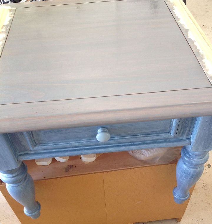 from my q a did it work beach driftwood look, painted furniture, Tape opposite grain direction prevent overlap