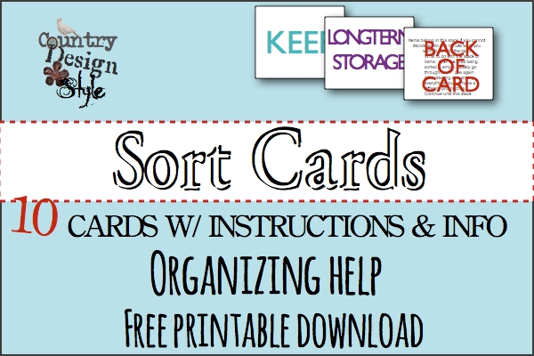 printable organizing sort cards, organizing, Free printable of organizing sorting cards