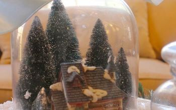 Create a Mini Snow Village with Cake Plates and Cloches