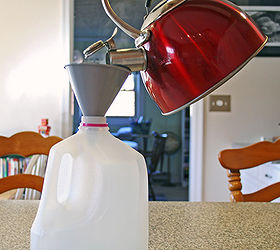 Pour boiling water & soap into a milk jug to save more money this year