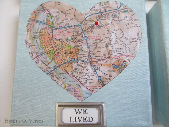 we met we married we lived we love map art, crafts, valentines day ideas, We Lived we ve lived in many places but I chose our first house as the we lived