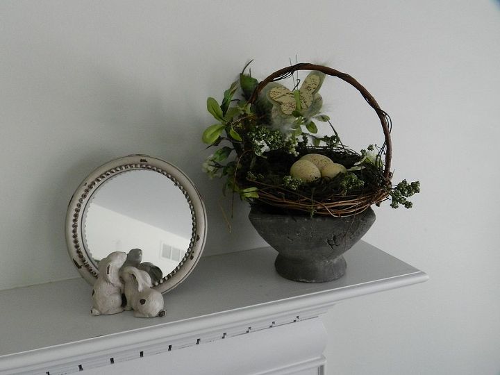 easter spring mantel, easter decorations, seasonal holiday d cor