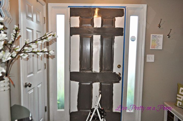 dark gray painted door, doors, foyer, home decor, painting