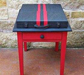 double suitcase end table, painted furniture, repurposing upcycling