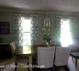 ugly duckling dining room becomes a swan, dining room ideas, home decor, Dining Room drapes and ceiling fixture