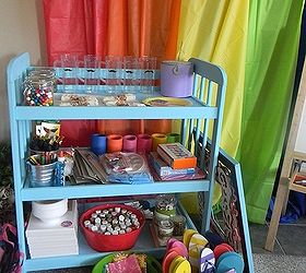diy turn a changing table into a party table, painted furniture, repurposing upcycling, It was the perfect place to hold snacks and craft supplies all in one place without taking up too much room