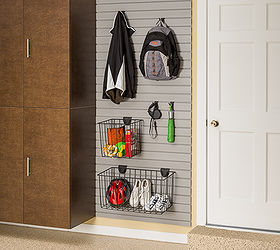 garage storage and organizing ideas, garages, organizing, storage ideas, Hooks baskets and racks create a convenient storage for tools hoses yard equipment sports gear and even recyclables