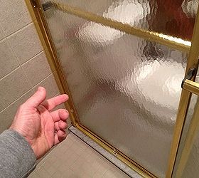 shower cleaning made easy without the use of noxious chemicals, cleaning tips, Our glass shower door remained clean on the right and the left side although not real apparent in this photo had soap scum film