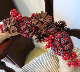 my christmas wreath burlap and plaid with pine cone roses, christmas decorations, crafts, seasonal holiday decor, Plaid fabric roses and pine cone roses added to a simple burlap wreath
