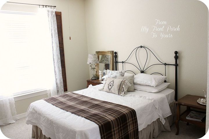 guest bedroom, bedroom ideas, home decor, Guest bedroom AFTER with the new headboard