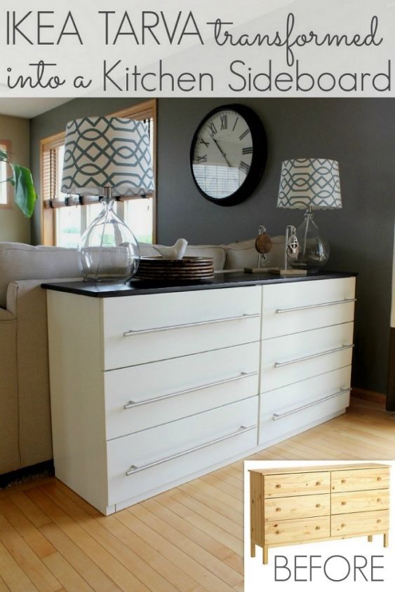 all things g d top 10 diys of 2013, crafts, home decor, An IKEA Tarva bedroom dresser transformed into a kitchen sideboard