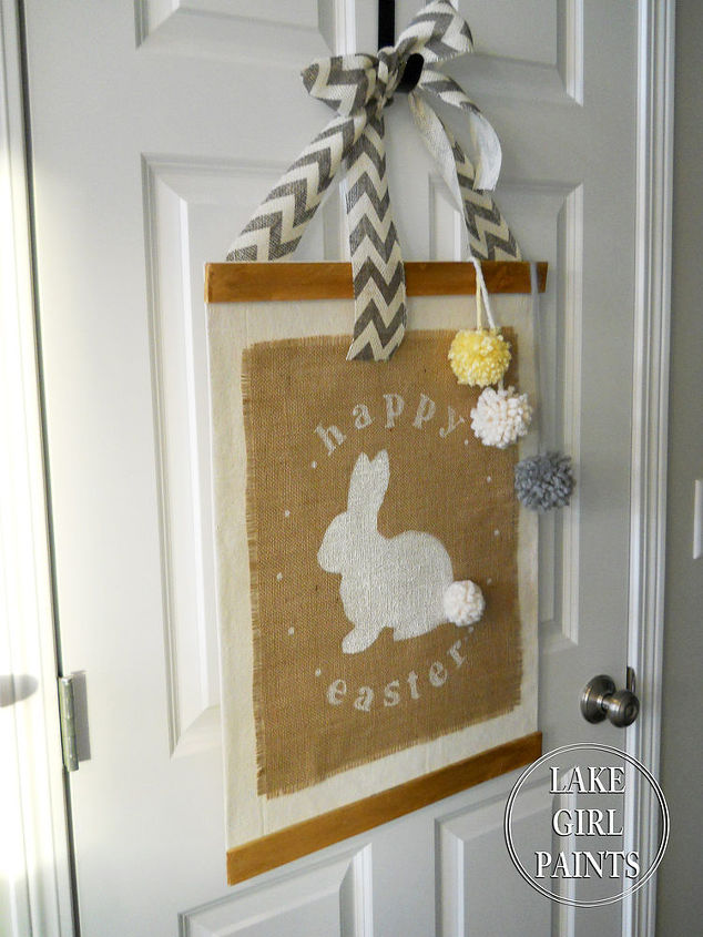 burlap bunny banner, crafts, seasonal holiday decor