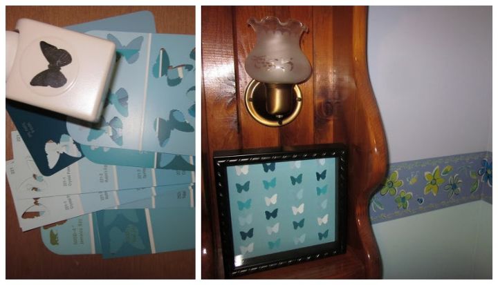 diy butterfly paint chip shadowbox, crafts