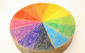Haz una rueda de colores con un bloque de madera