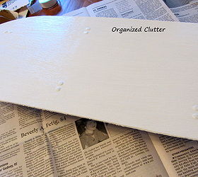 small ironing board laundry sign, crafts, home decor, laundry rooms, repurposing upcycling, I painted it with a satin creamy white paint I distressed the edges and center lightly with sand paper