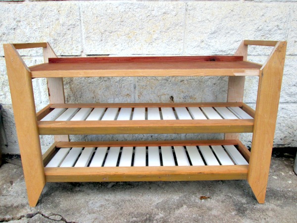 how should i finish this shoe bench, painting, I built this small shoe bench for under 5 using reclaimed wood but I am not sure if I should paint stain or leave it the way it is