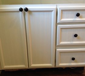 update cabinet doors from plank panel to bead beautiful