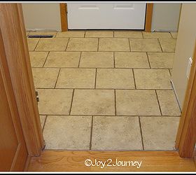 newly tiled mudroom floor and attached bathroom, flooring, laundry rooms, tile flooring, tiling, Mudroom tile floor after being grouted and sealed