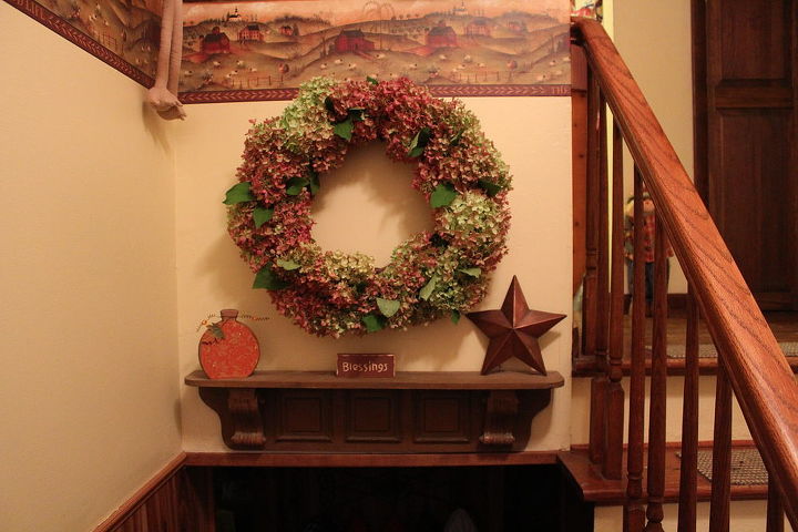 hydrangea wreath, crafts, wreaths, Finished Hydrangea Wreath