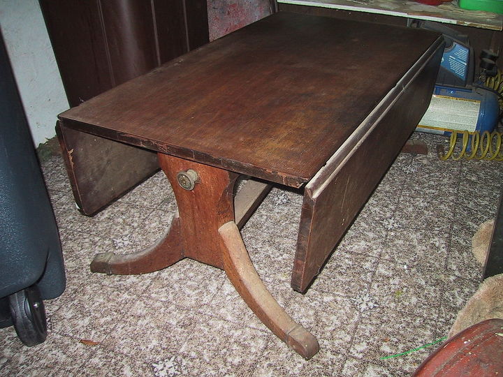 q suggestions on how to refinish a damaged drop leaf coffee table, painted furniture, drop leaf coffee table