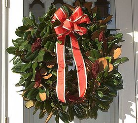 christmas curb appeal, christmas decorations, doors, seasonal holiday decor, wreaths, Magnolia and Sumac wreath