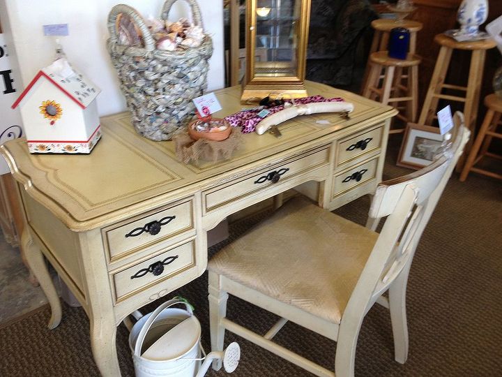french provincial desk, painted furniture, French Provincial Desk