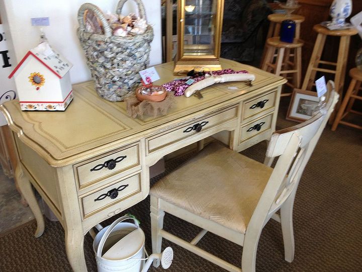french provincial desk, painted furniture, French Provincial Desk