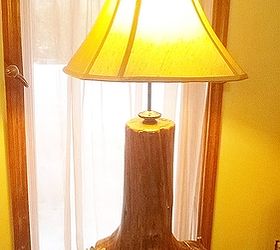 tree trunk lamp, crafts, lighting, repurposing upcycling, After