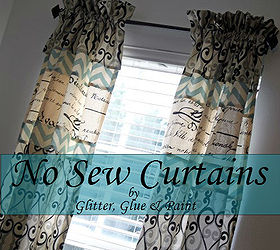 no sew curtains, home decor, reupholster, window treatments