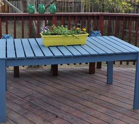 colorful outside picnic table, outdoor furniture, outdoor living, woodworking projects, Our table came out level with a little luck and because we took the time to check square every time we attached something