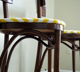 curbside find makeover bentwood chairs with chevron seats, painted furniture