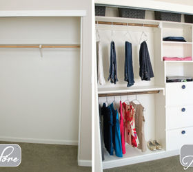 diy closet kit for under 50, closet, organizing, shelving ideas, storage ideas, Before After of DIY Closet Kit