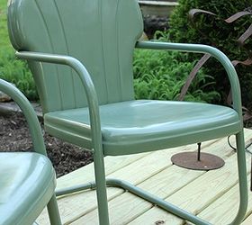 how to paint vintage metal chairs, outdoor furniture, outdoor living, painted furniture, They look brand new