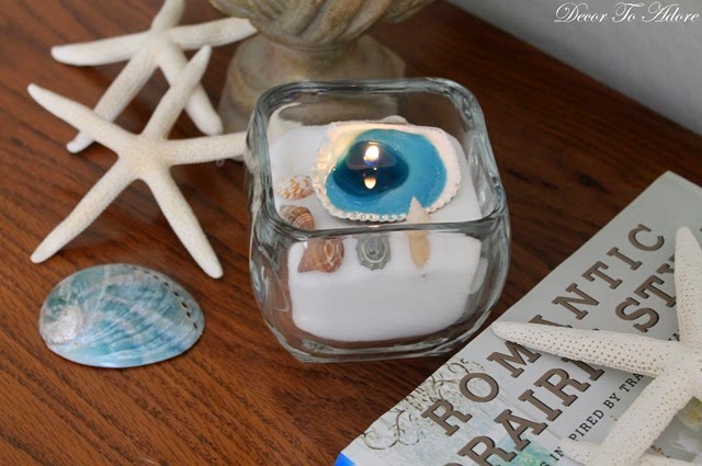 fast and easy seashell candles, crafts